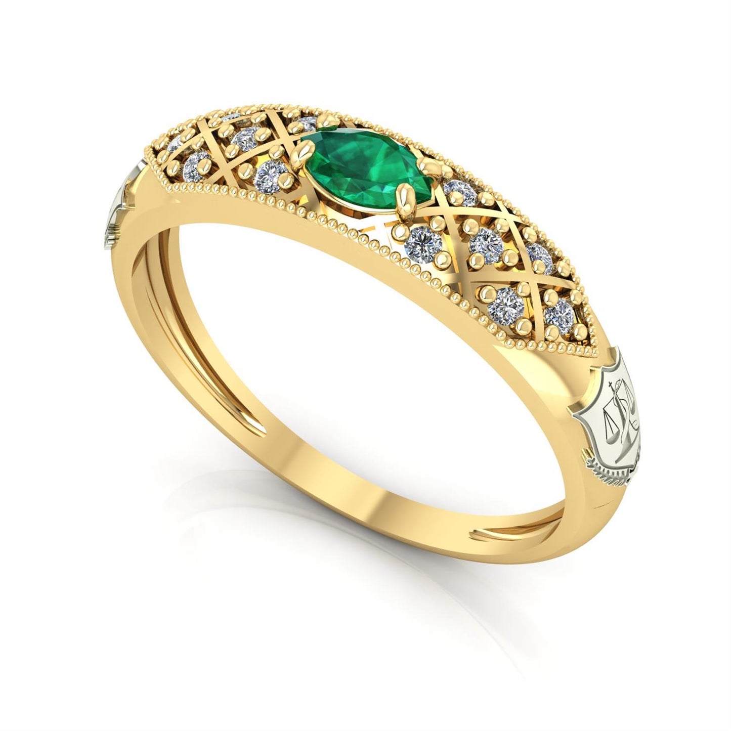 Anel de Formatura de Nutrição Classic Ouro 18k