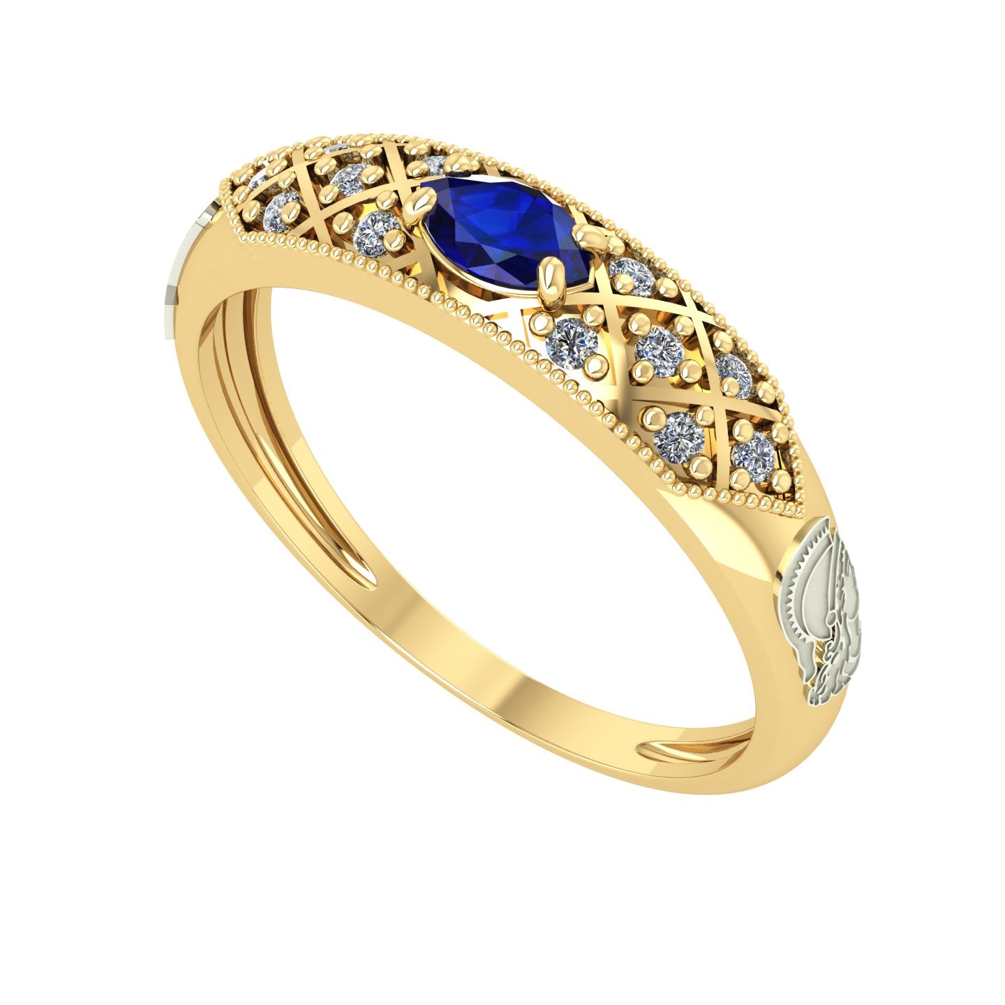 Anel de Formatura de Engenharia de Produção Classic Ouro 18k