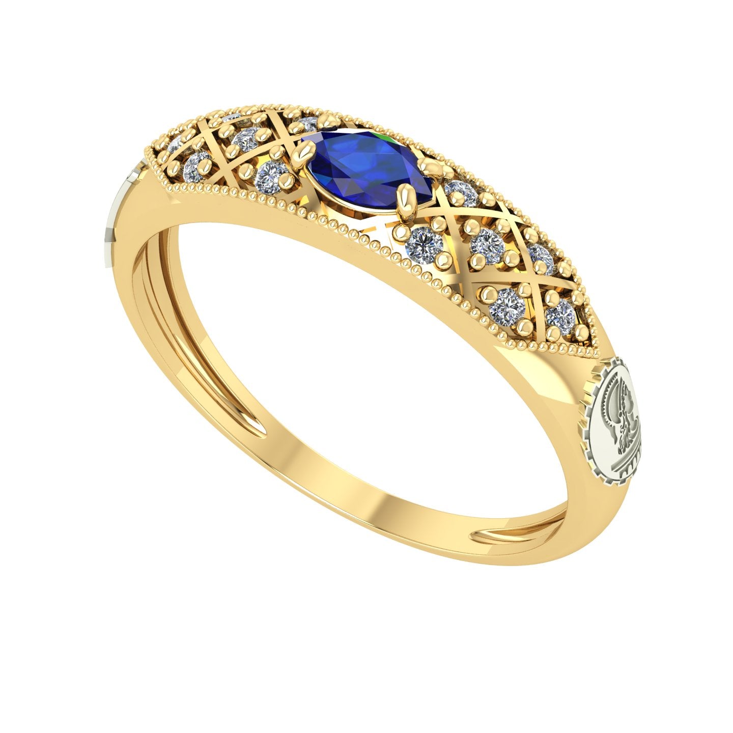 Anel de Formatura de Engenharia Civil Classic Ouro 18k