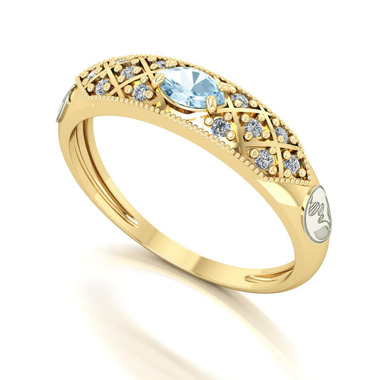 Anel de Formatura de Biologia Classic Ouro 18k