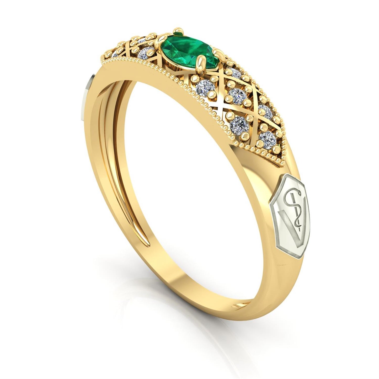 Anel de Formatura de Veterinária Classic Ouro 18k