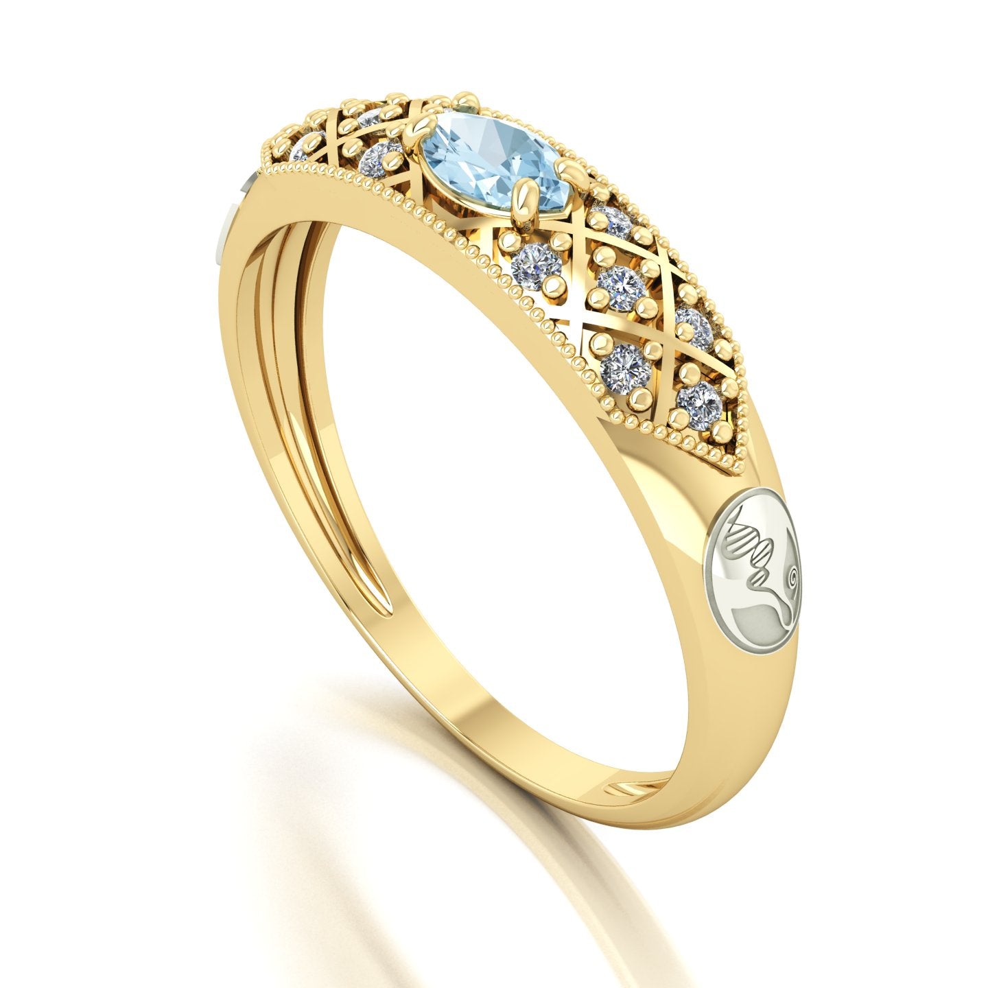 Anel de Formatura de Biologia Classic Ouro 18k