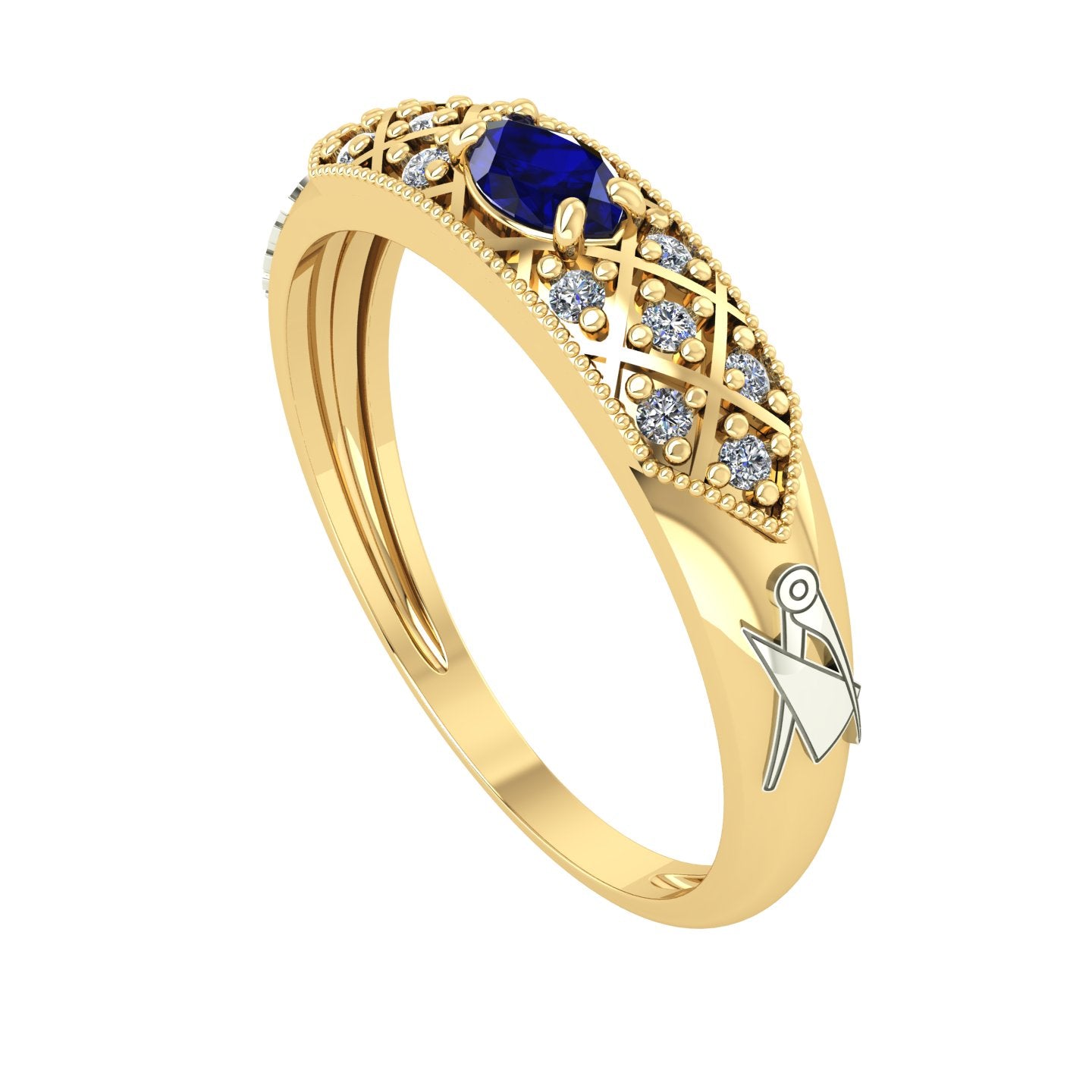 Anel de Formatura de Engenharia Civil Classic Ouro 18k