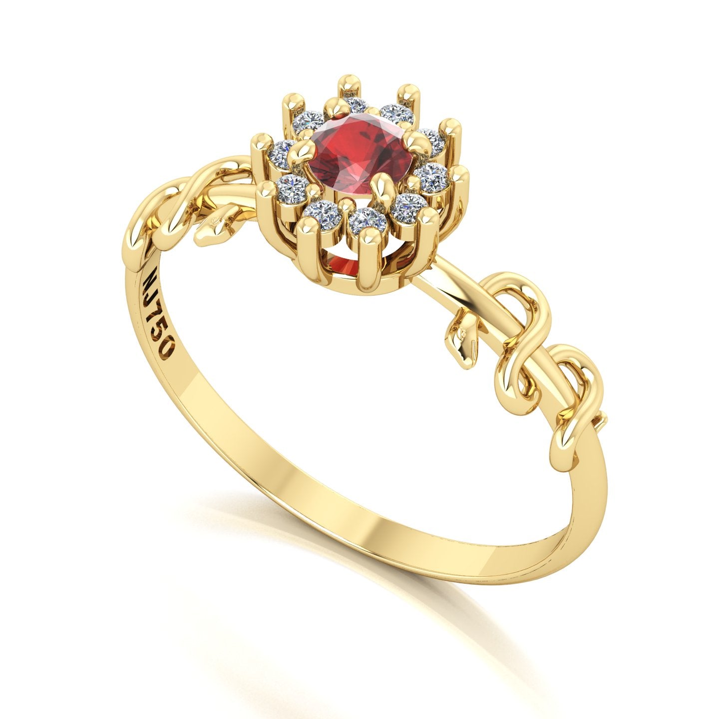 Anel de Formatura Odontologia Crown Snakes Ouro 18k