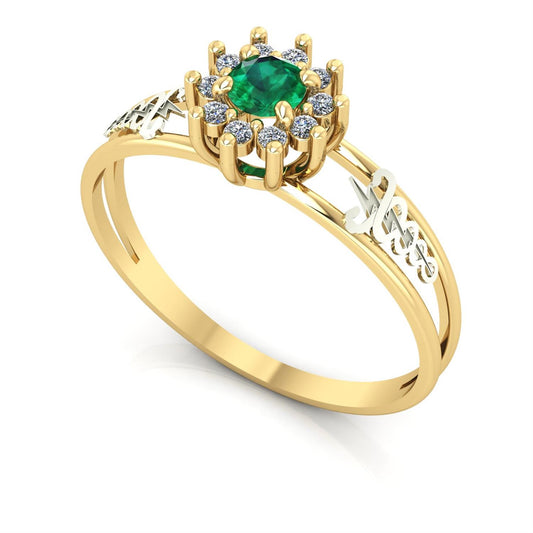 Anel de Formatura Fisioterapia Crown Ouro 18k