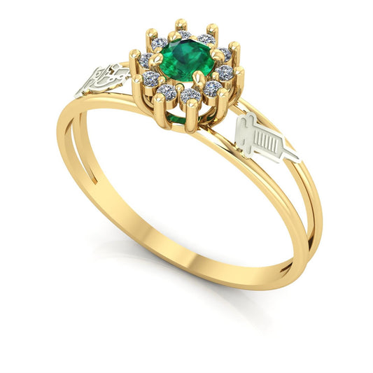 Anel de Formatura Biomedicina Crown Ouro 18k