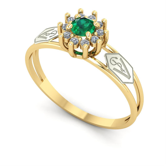 Anel de Formatura de Veterinária Crown Ouro 18k