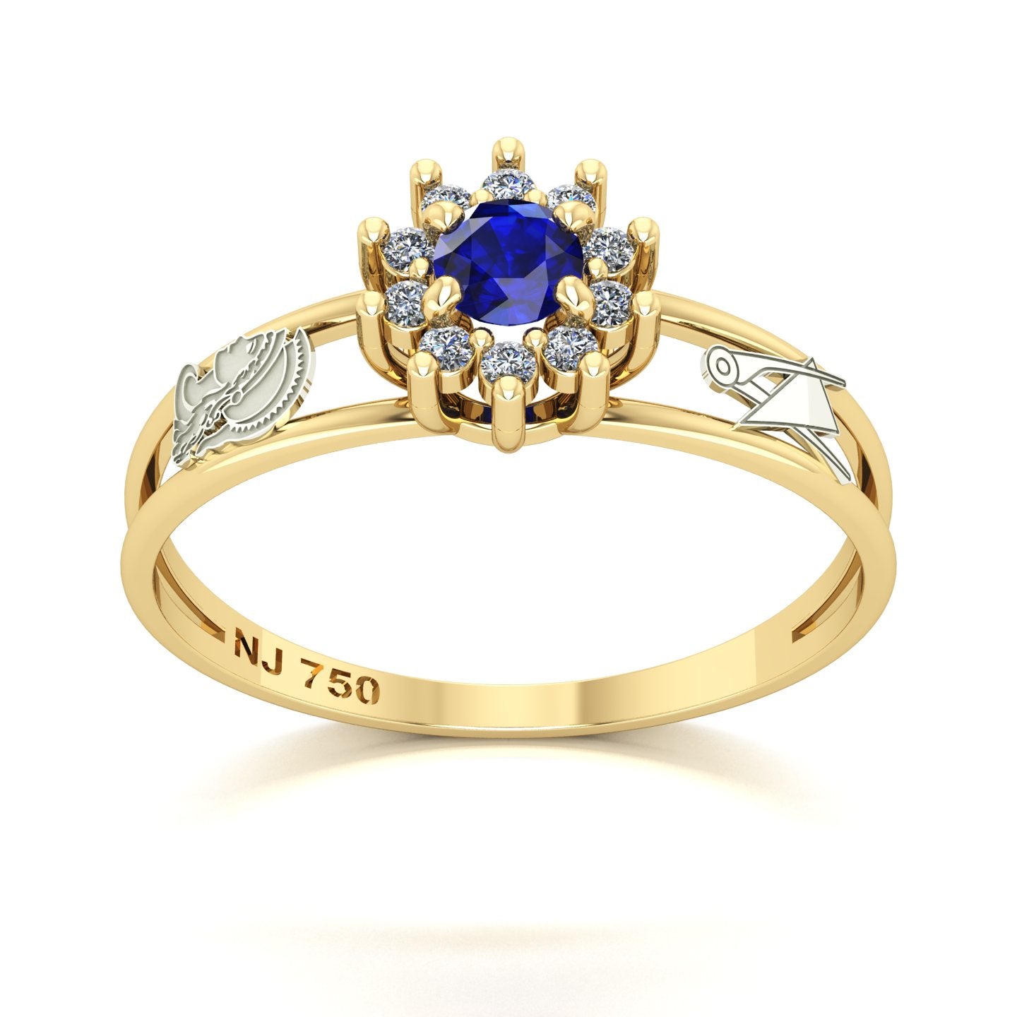 Anel de Formatura Engenharia de Produção Crown Ouro 18k