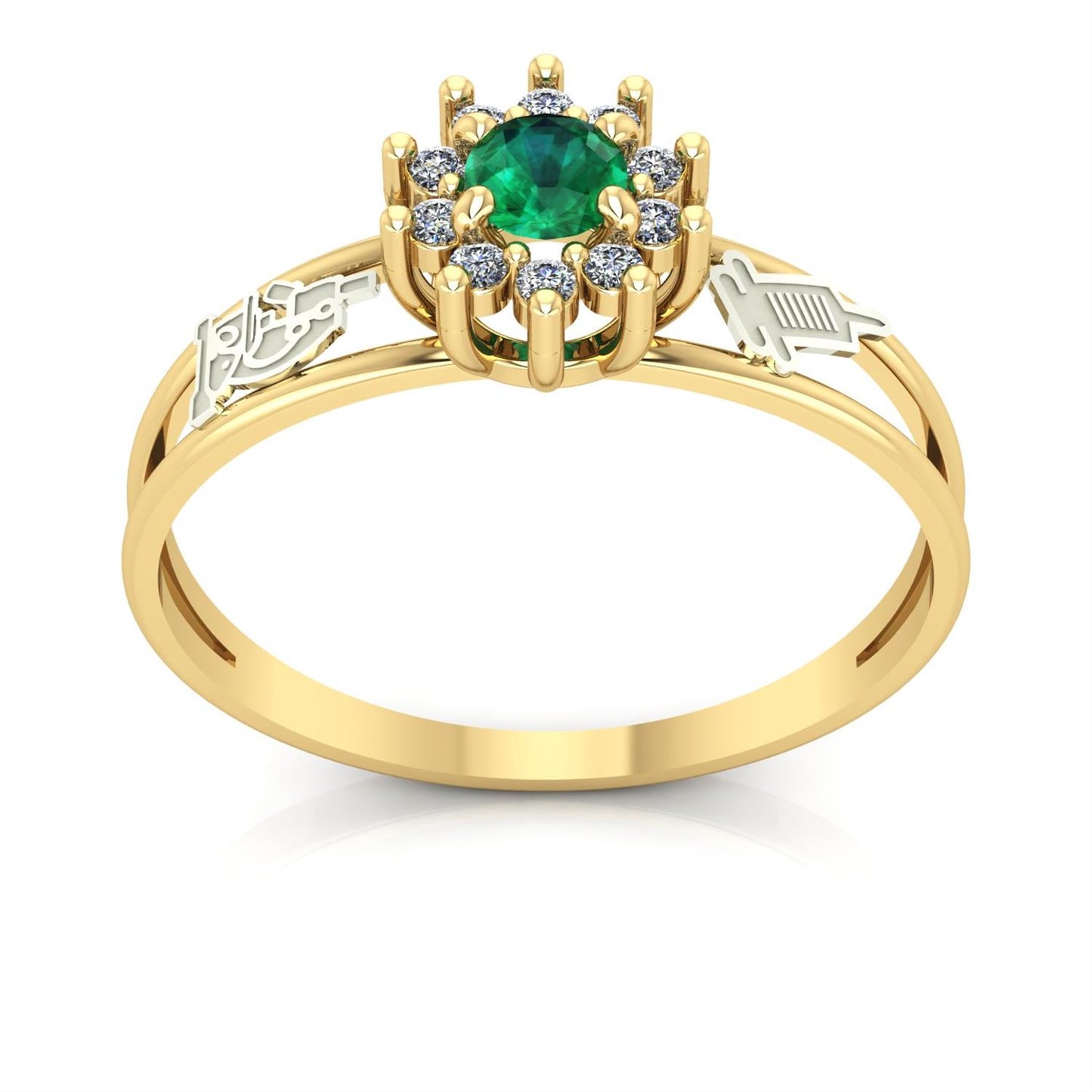 Anel de Formatura Biomedicina Crown Ouro 18k