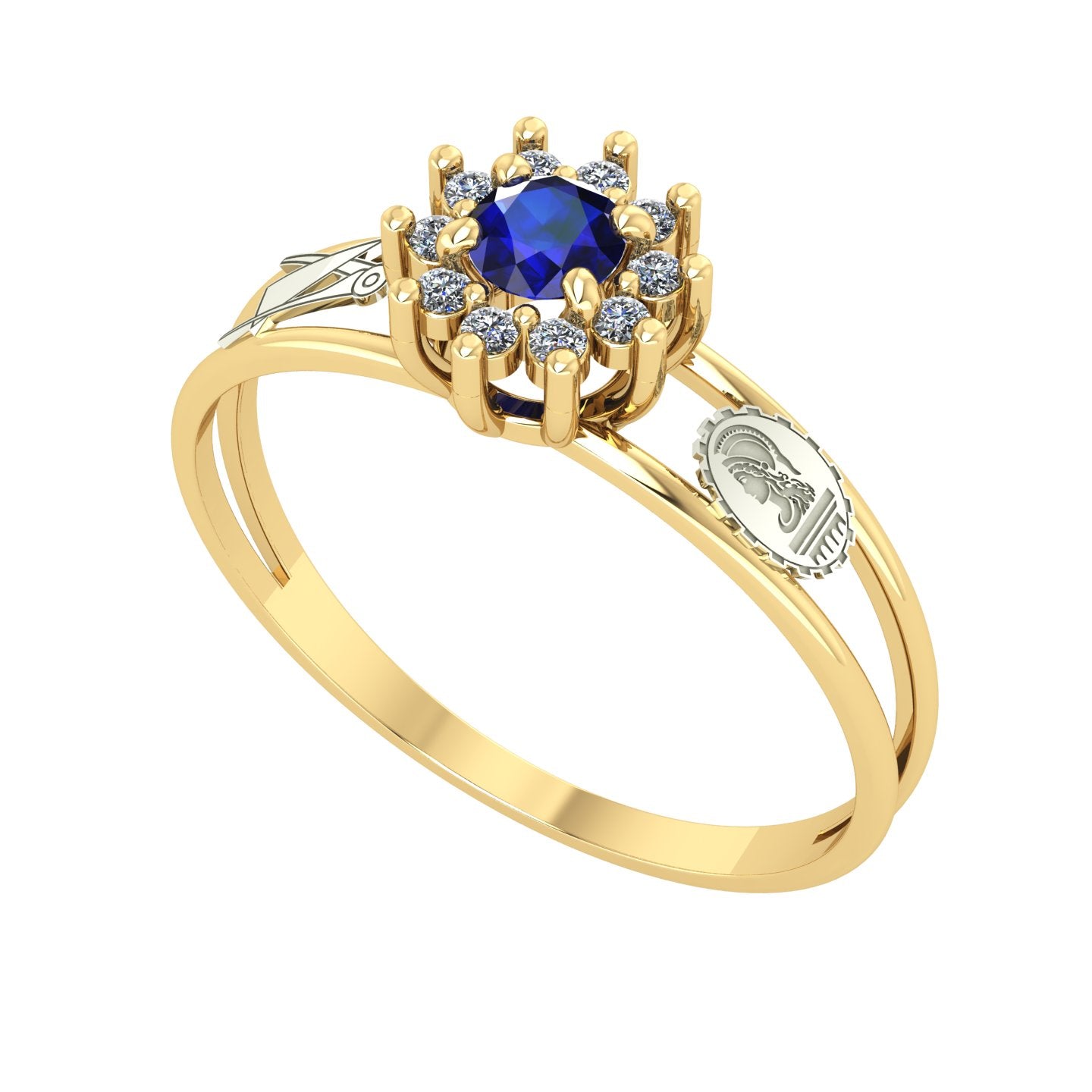 Anel de Formatura Engenharia Civil Crown Ouro 18k