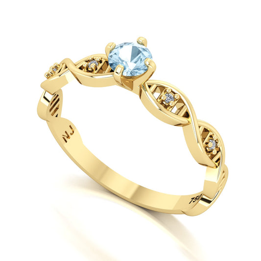 Anel de Formatura de Biologia DNA III Ouro 18k