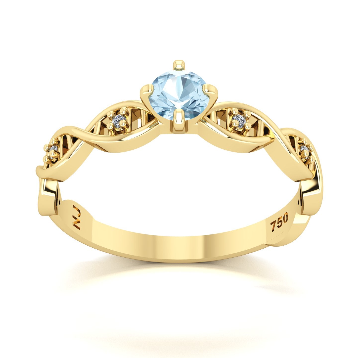 Anel de Formatura de Biologia DNA III Ouro 18k