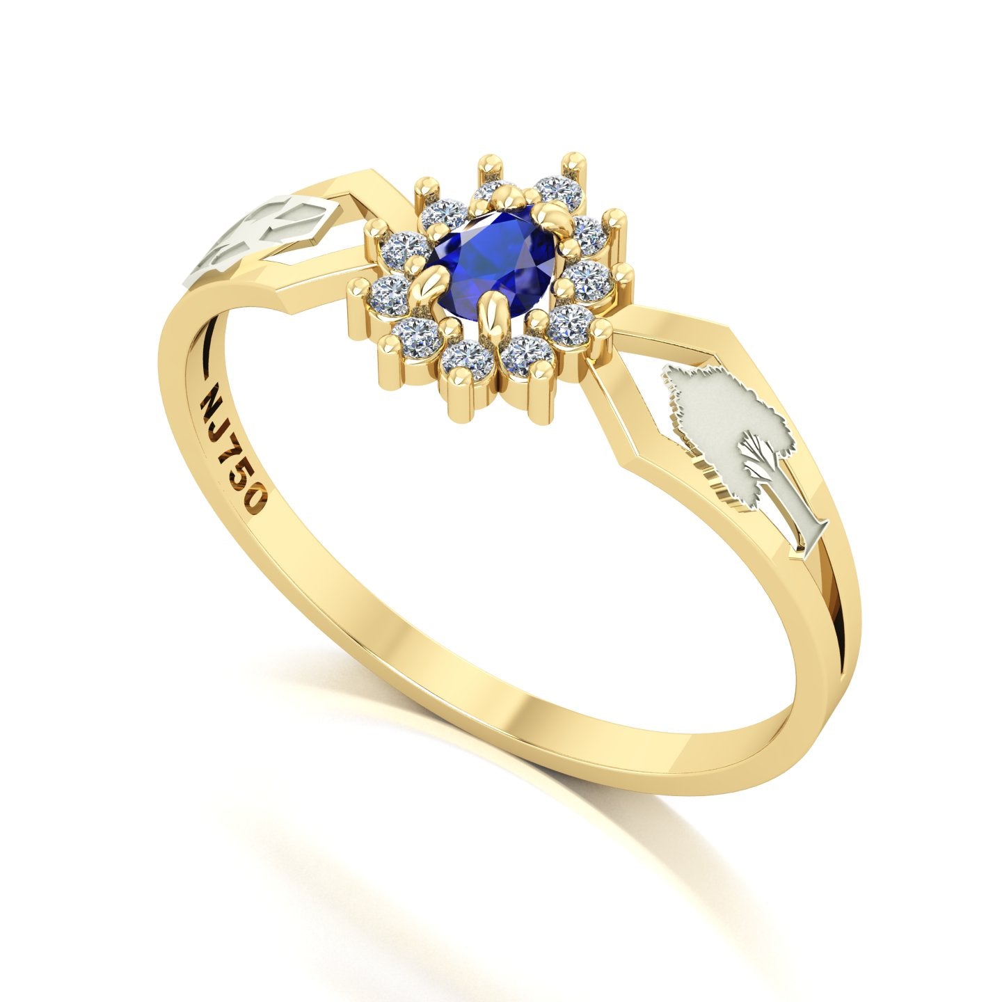 Anel de Formatura de Engenharia Ambiental Lovely III Ouro 18k