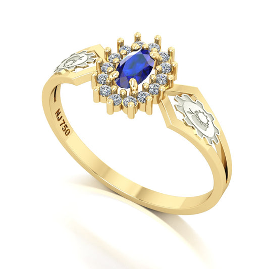 Anel de Formatura de Engenharia de Alimentos Lovely IV Ouro 18k