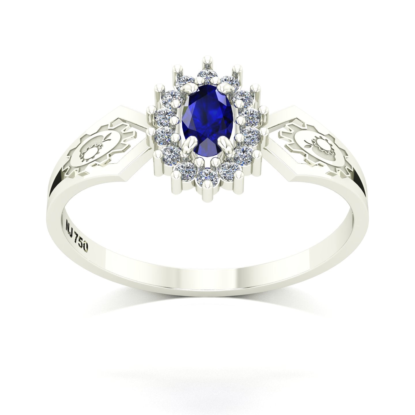 Anel de Formatura de Engenharia de Alimentos Lovely IV Ouro 18k