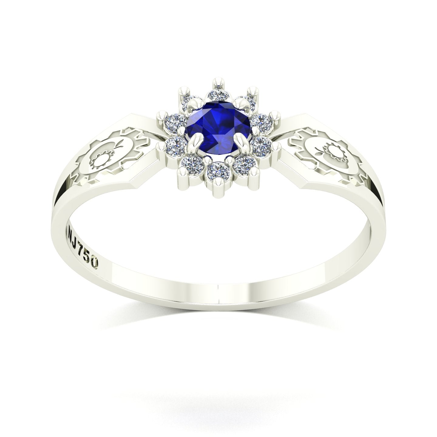 Anel de Formatura de Engenharia de Alimentos Lovely II Ouro 18k