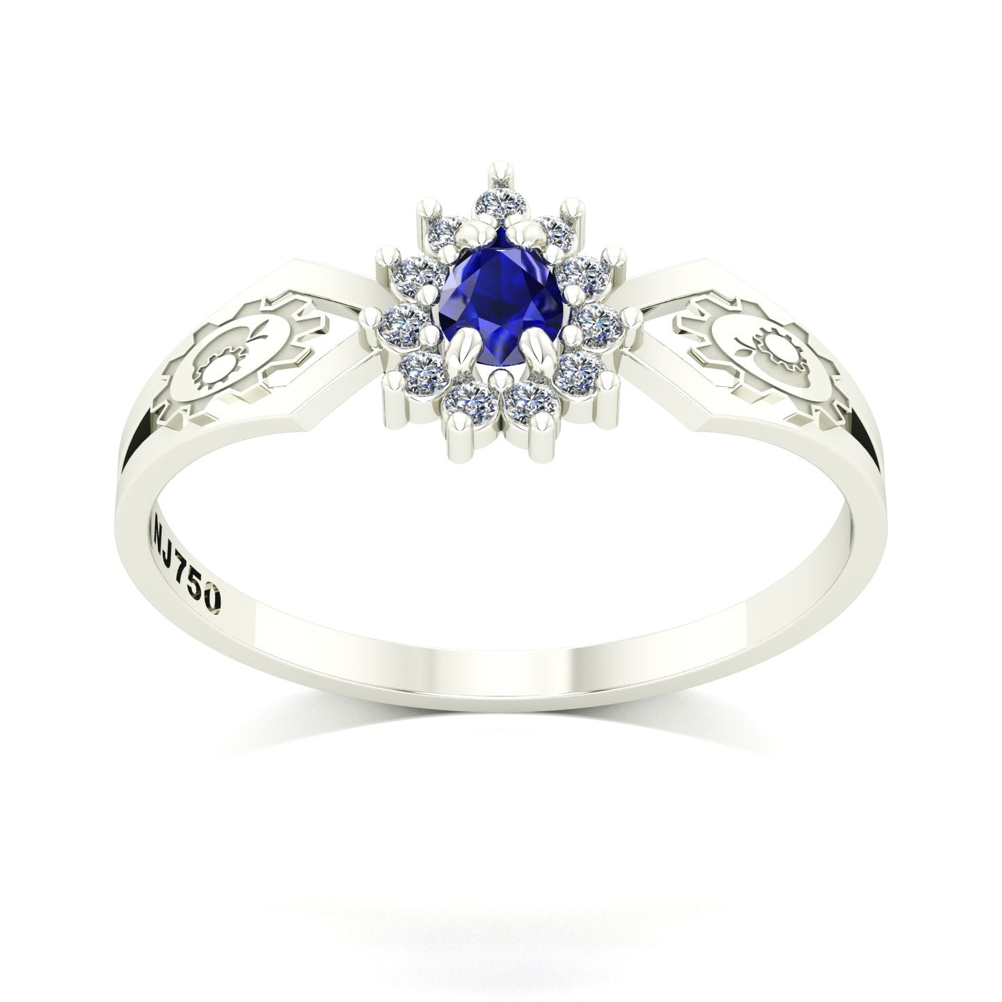 Anel de Formatura de Engenharia de Alimentos Lovely III Ouro 18k