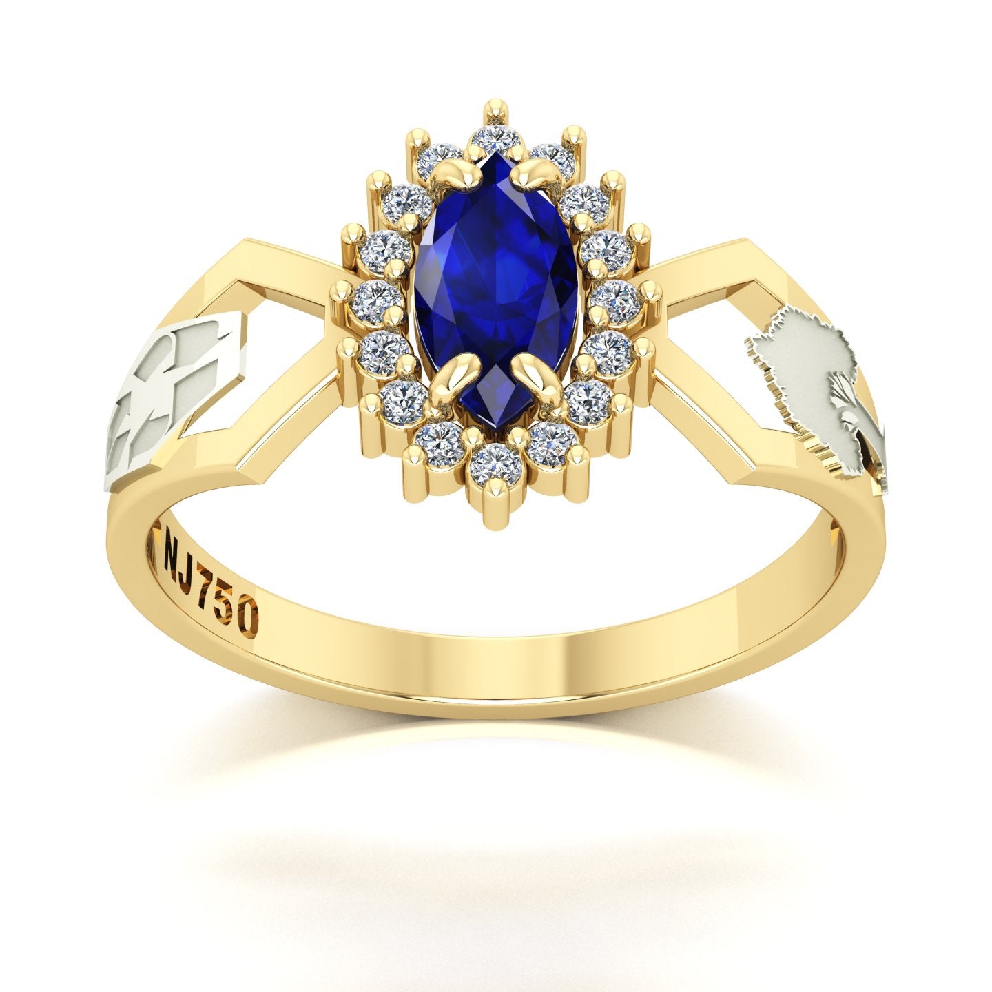 Anel de Formatura de Engenharia Ambiental Lovely V Ouro 18k
