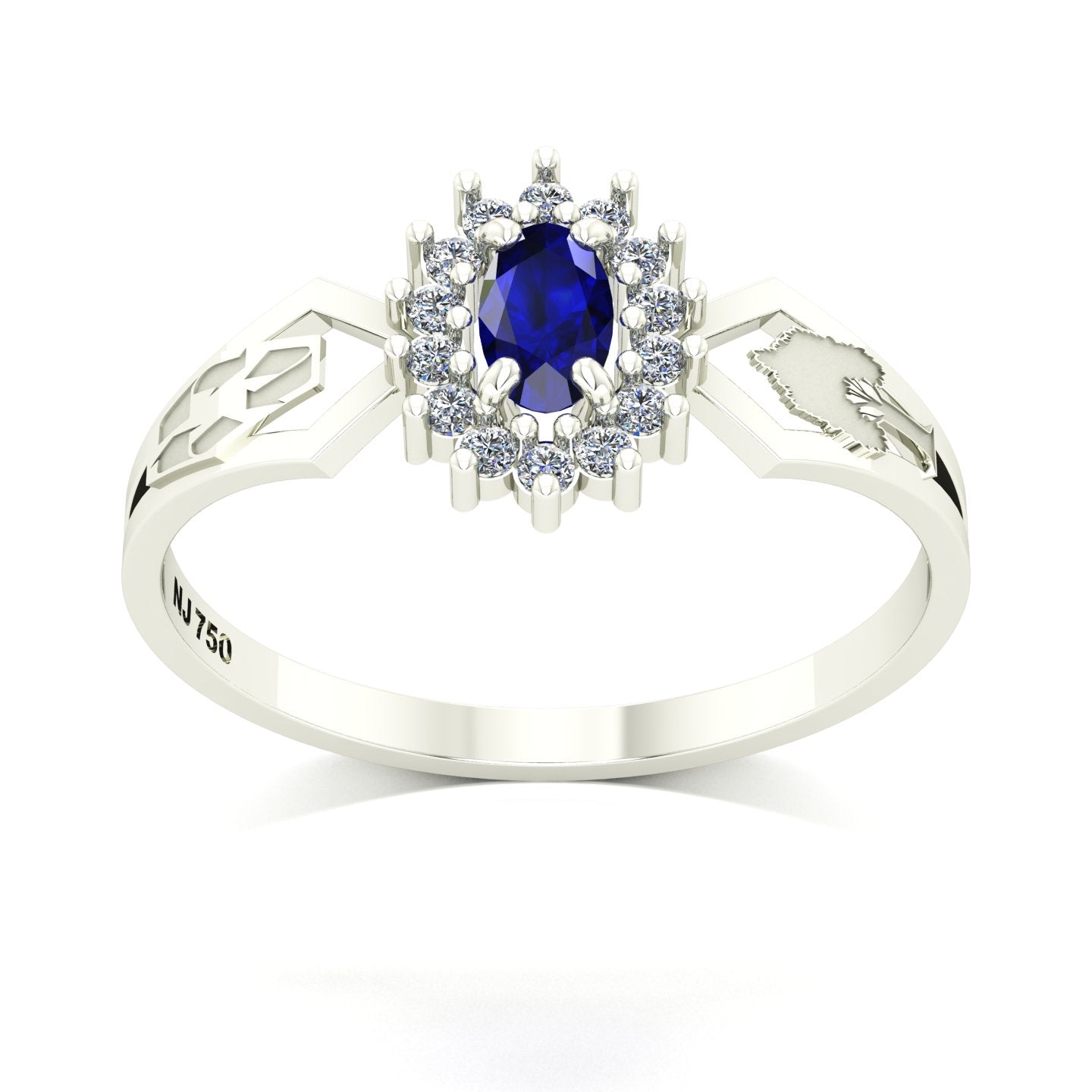 Anel de Formatura de Engenharia Ambiental Lovely IV Ouro 18k