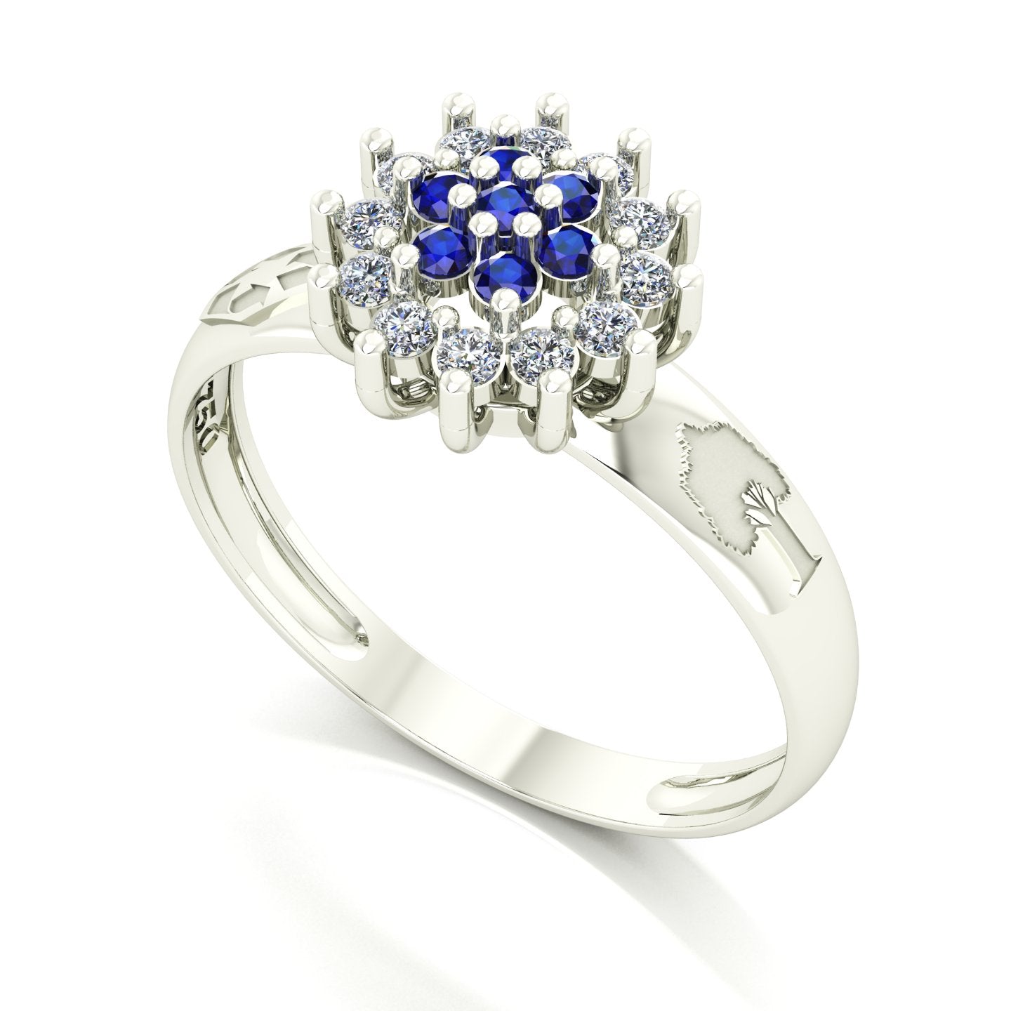 Anel de Formatura de Engenharia Ambiental Flower Ouro 18k