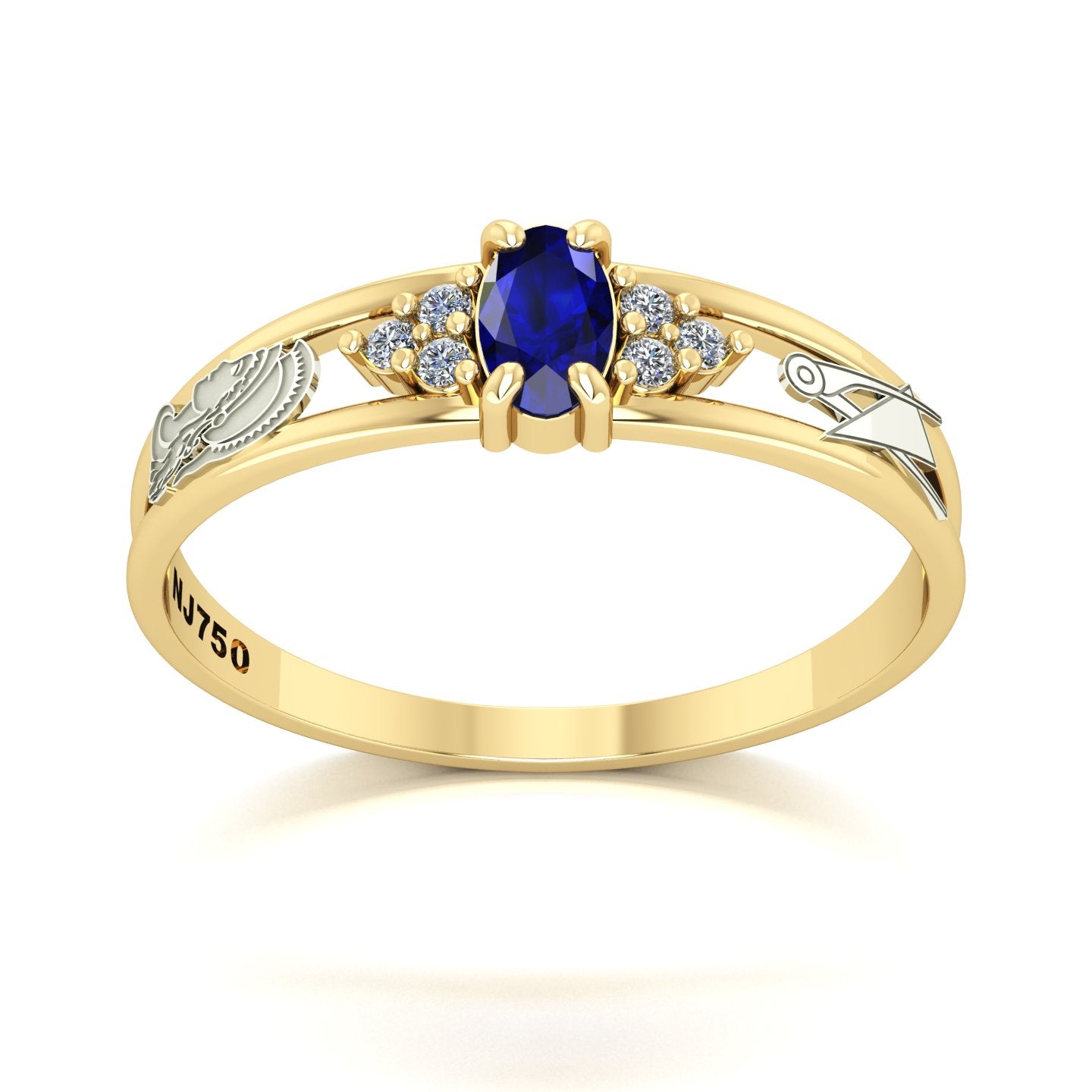 Anel de Formatura de Engenharia de Produção Eternus III Ouro 18k