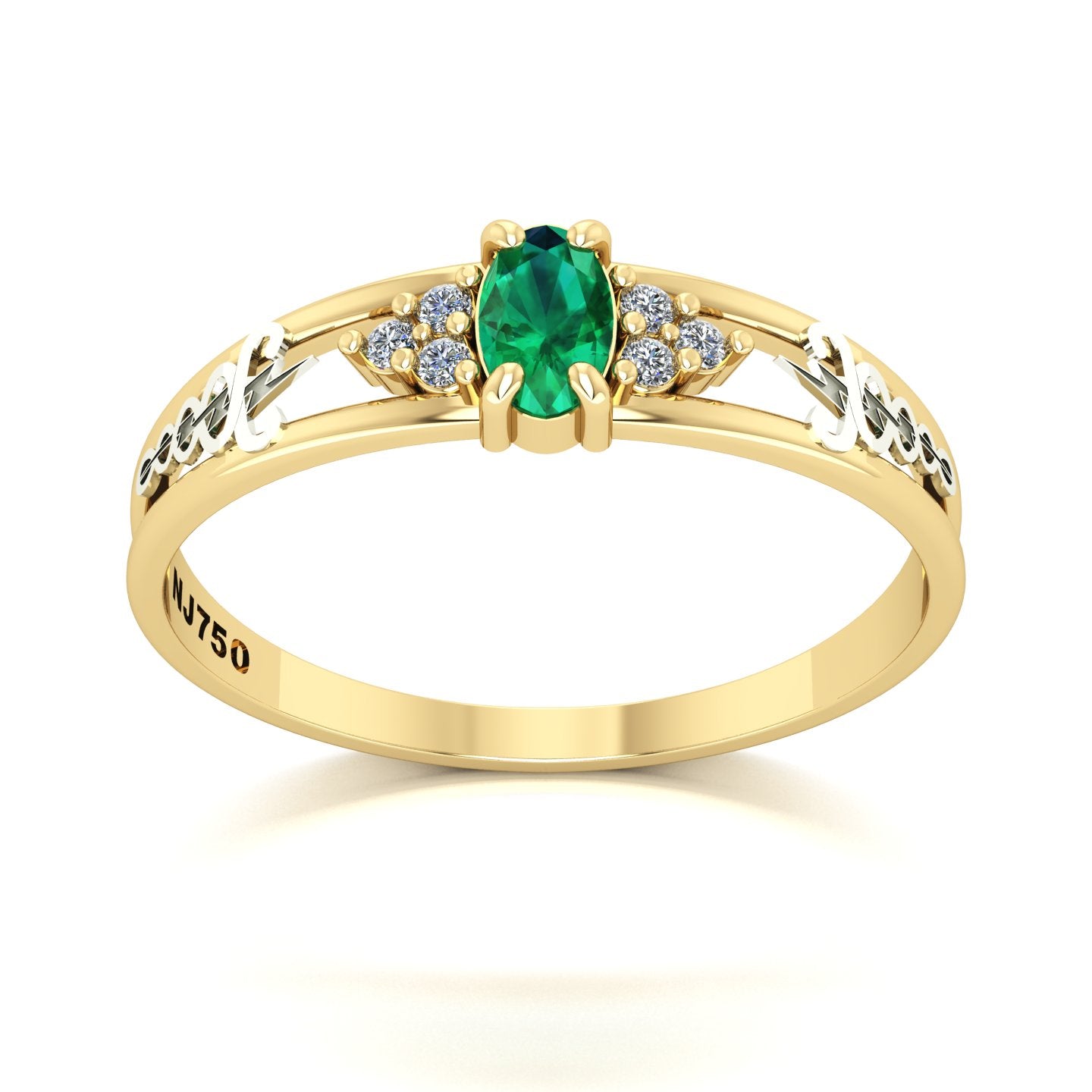 Anel de Formatura de Fisioterapia Eternus III Ouro 18k