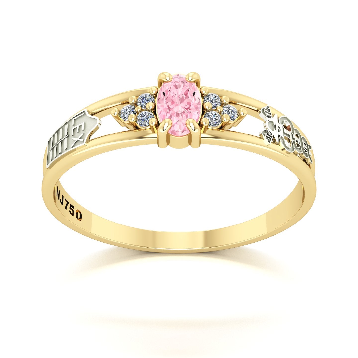 Anel de Formatura de Ciências Contábeis Eternus III Ouro 18k