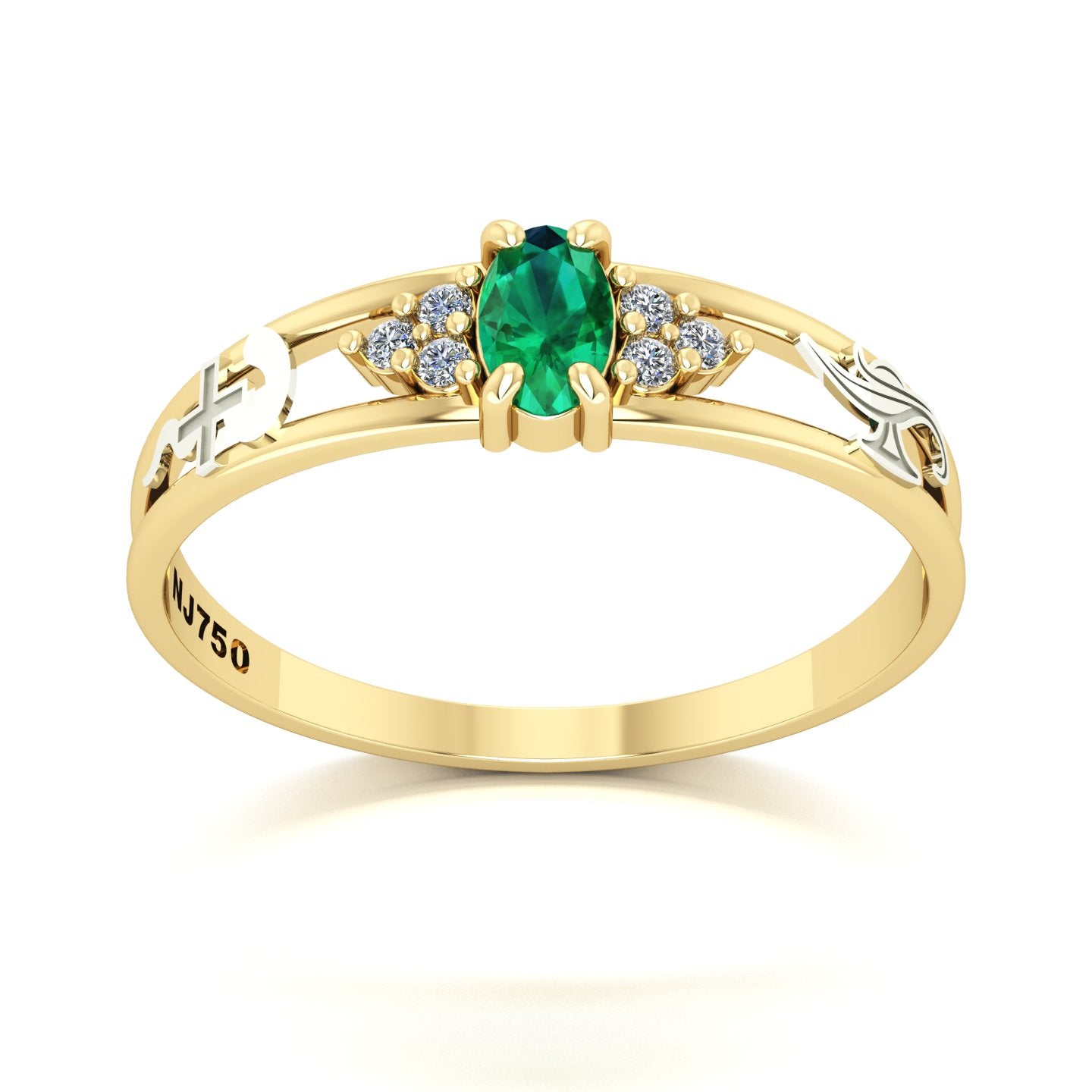Anel de Formatura de Enfermagem Eternus III Ouro 18k