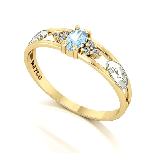 Anel de Formatura de Biologia Eternus III Ouro 18k