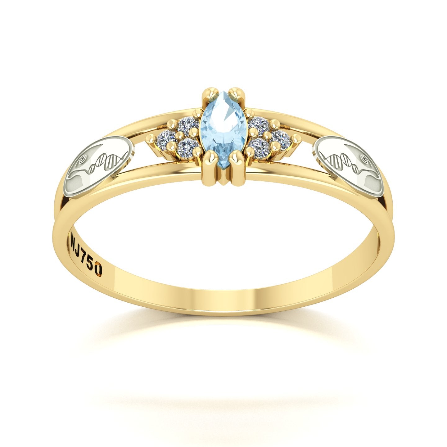 Anel de Formatura de Biologia Eternus II Ouro 18k