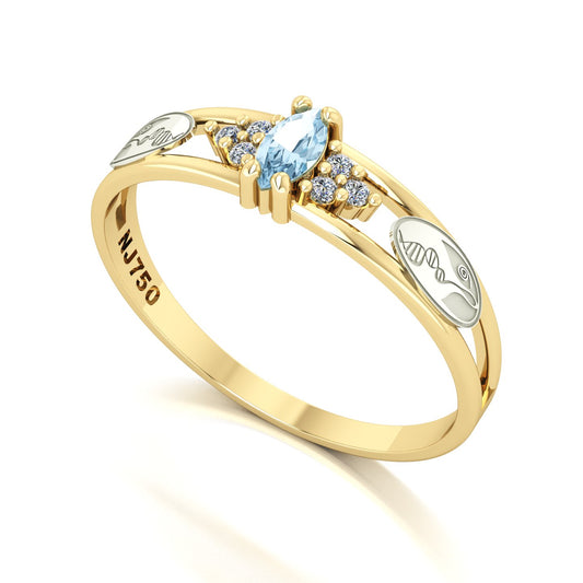 Anel de Formatura de Biologia Eternus II Ouro 18k