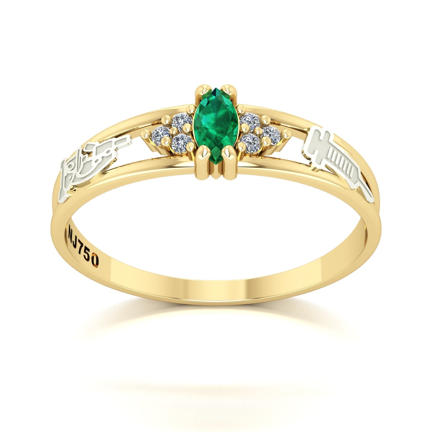 Anel de Formatura de Biomedicina Eternus II Ouro 18k