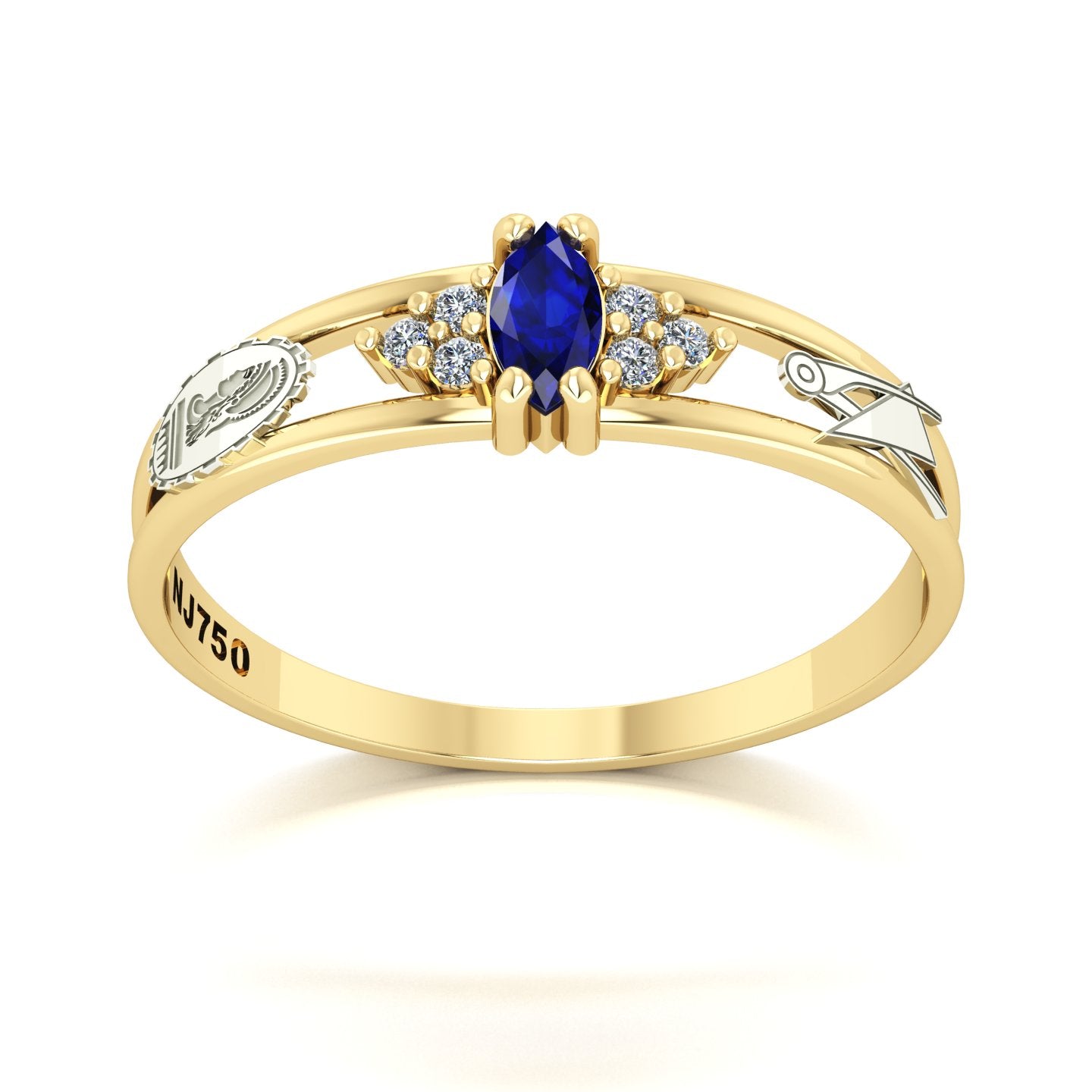 Anel de Formatura de Engenharia Civil Eternus II Ouro 18k