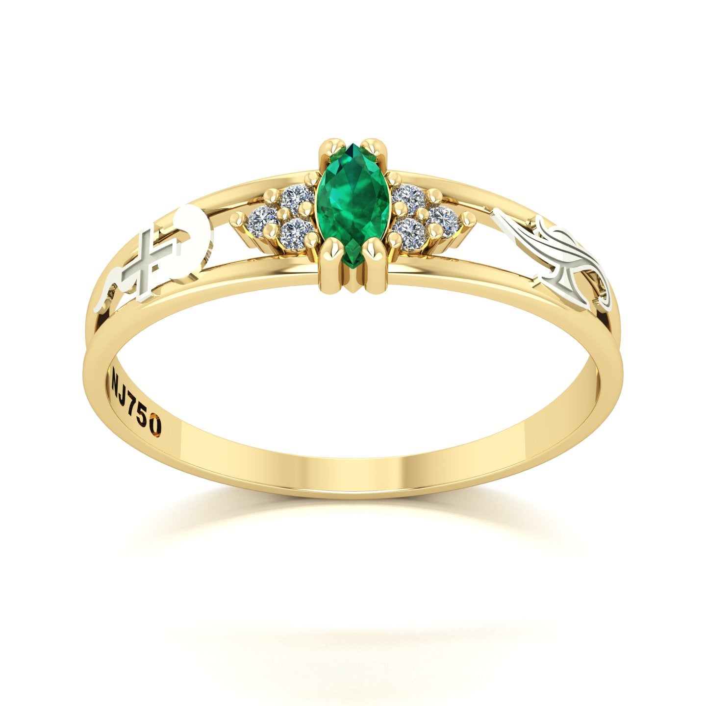 Anel de Formatura de Enfermagem Eternus II Ouro 18k