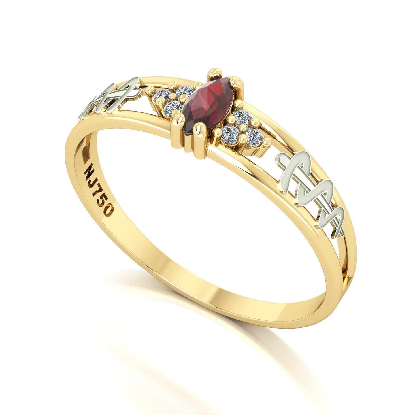 Anel de Formatura de Odontologia Eternus II Ouro 18k