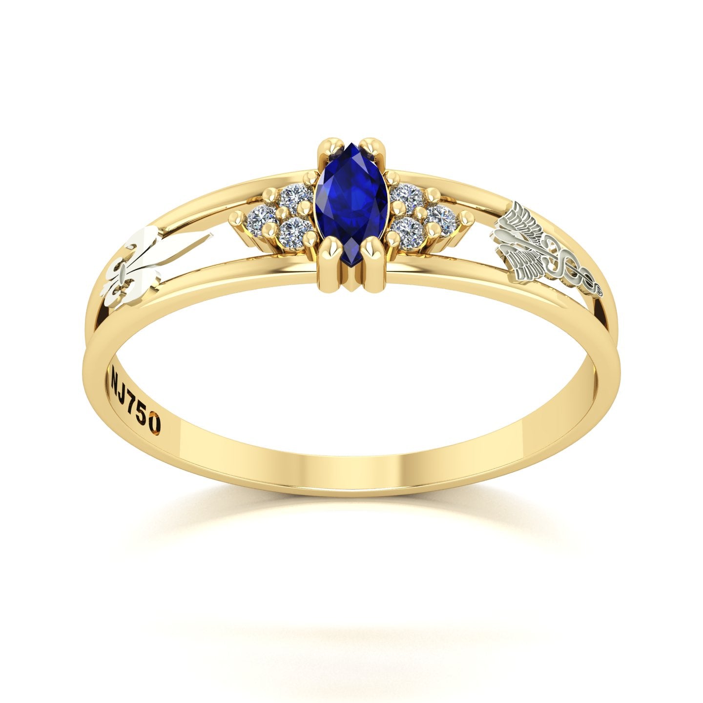Anel de Formatura de Pedagogia Eternus II Ouro 18k