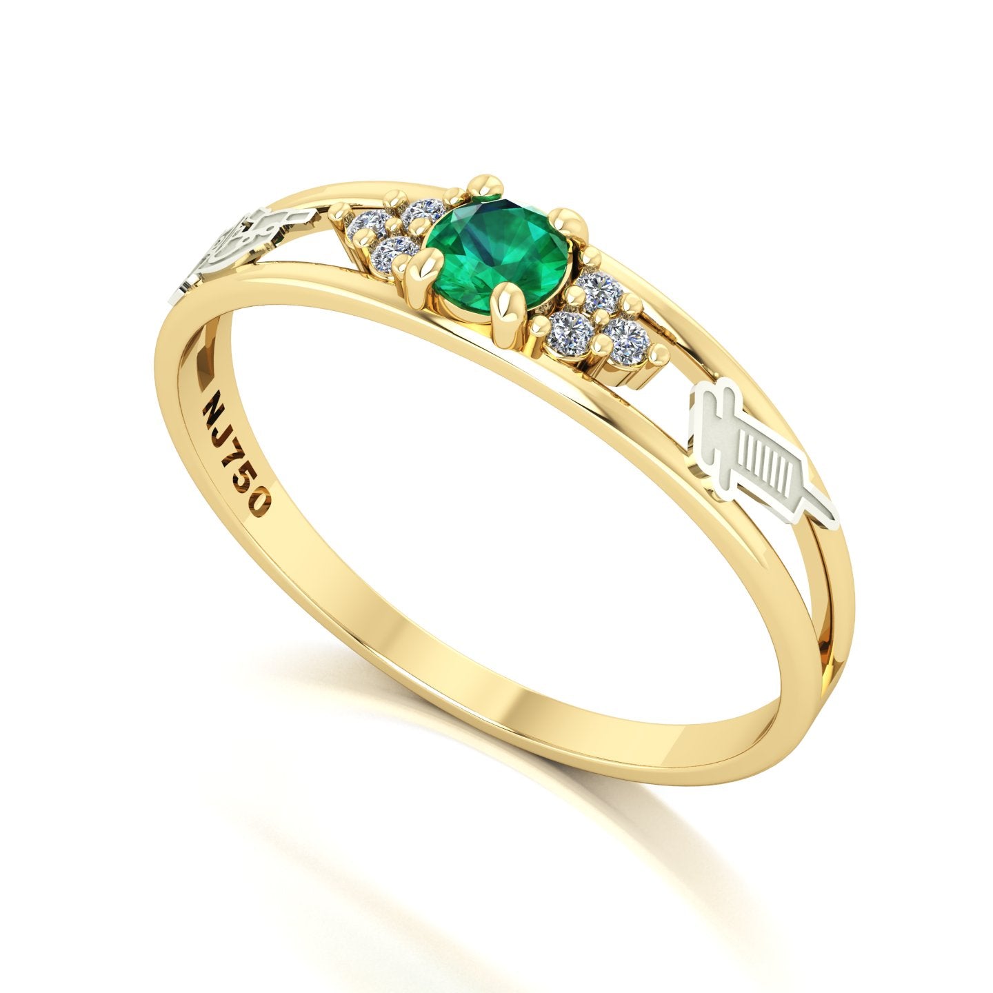 Anel de Formatura de Biomedicina Eternus IV Ouro 18k