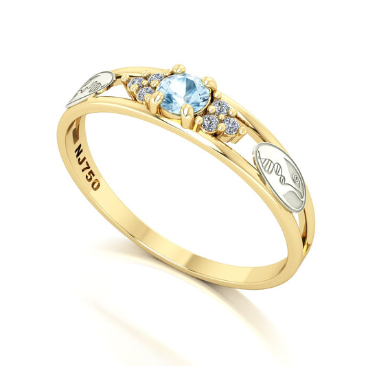 Anel de Formatura de Biologia Eternus IV Ouro 18k