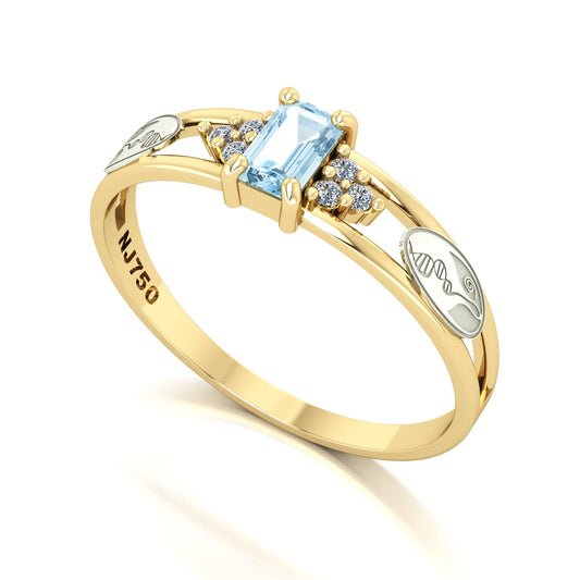 Anel de Formatura de Biologia Eternus Ouro 18k