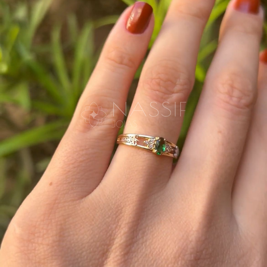 Anel de Formatura de Fisioterapia Eternus III Ouro 18k