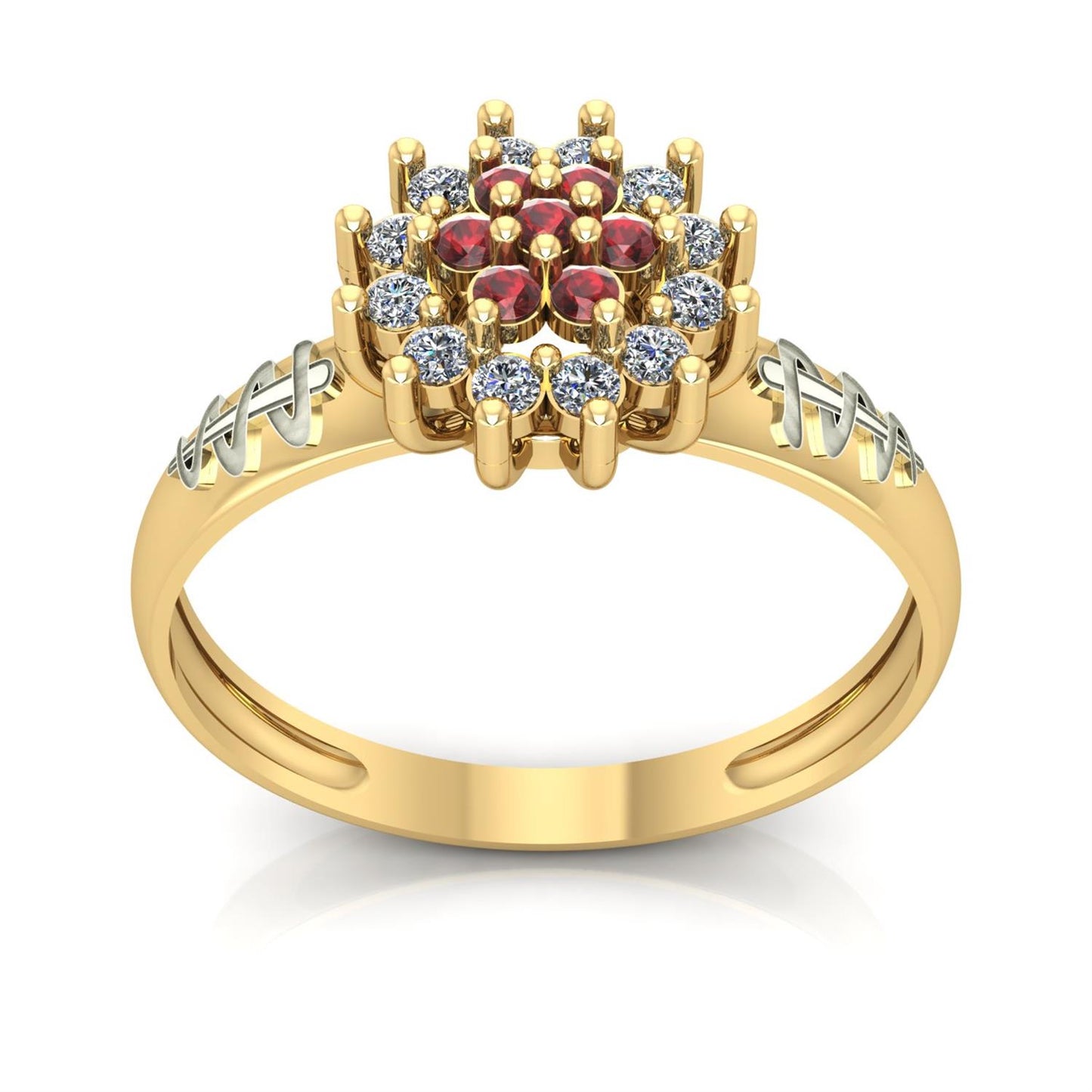 Anel de Formatura de Odontologia Flower Ouro 18k