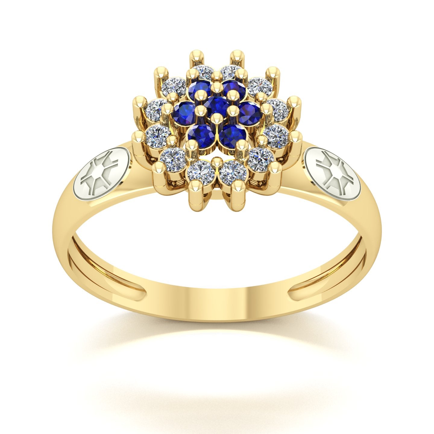 Anel de Formatura de Engenharia Agronômica Flower Ouro 18k