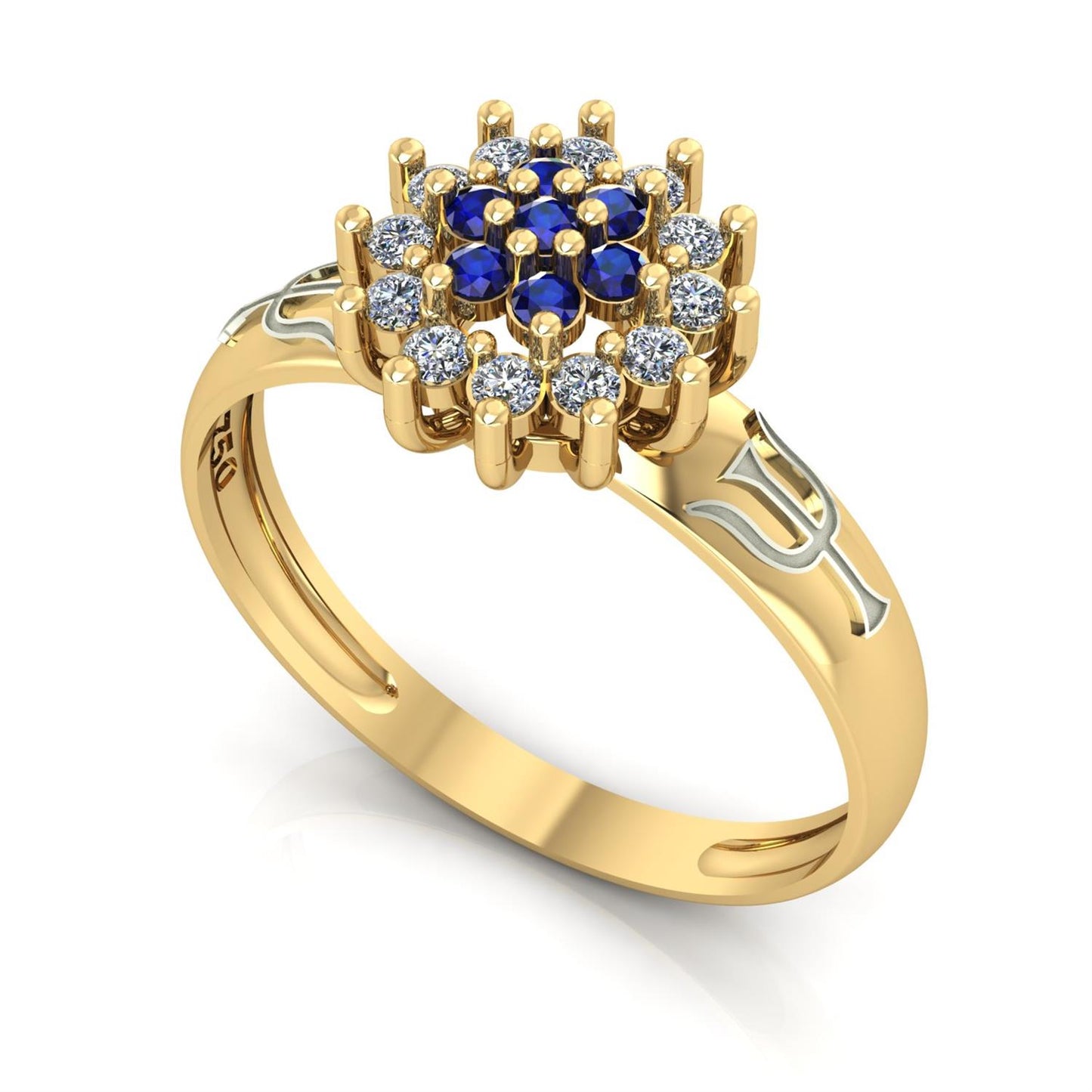 Anel de Formatura de Psicologia Flower Ouro 18k
