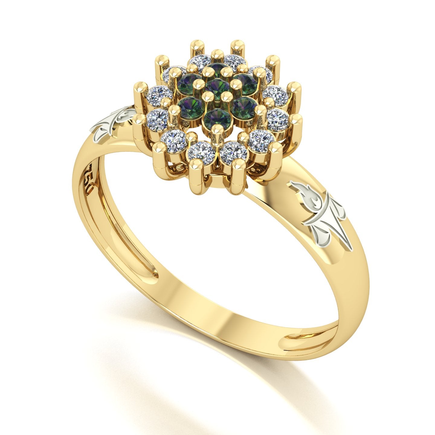 Anel de Formatura de Serviço Social Flower Ouro 18k