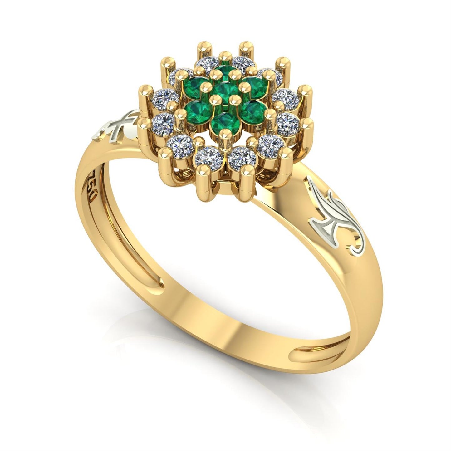 Anel de Formatura de Enfermagem Flower Ouro 18k