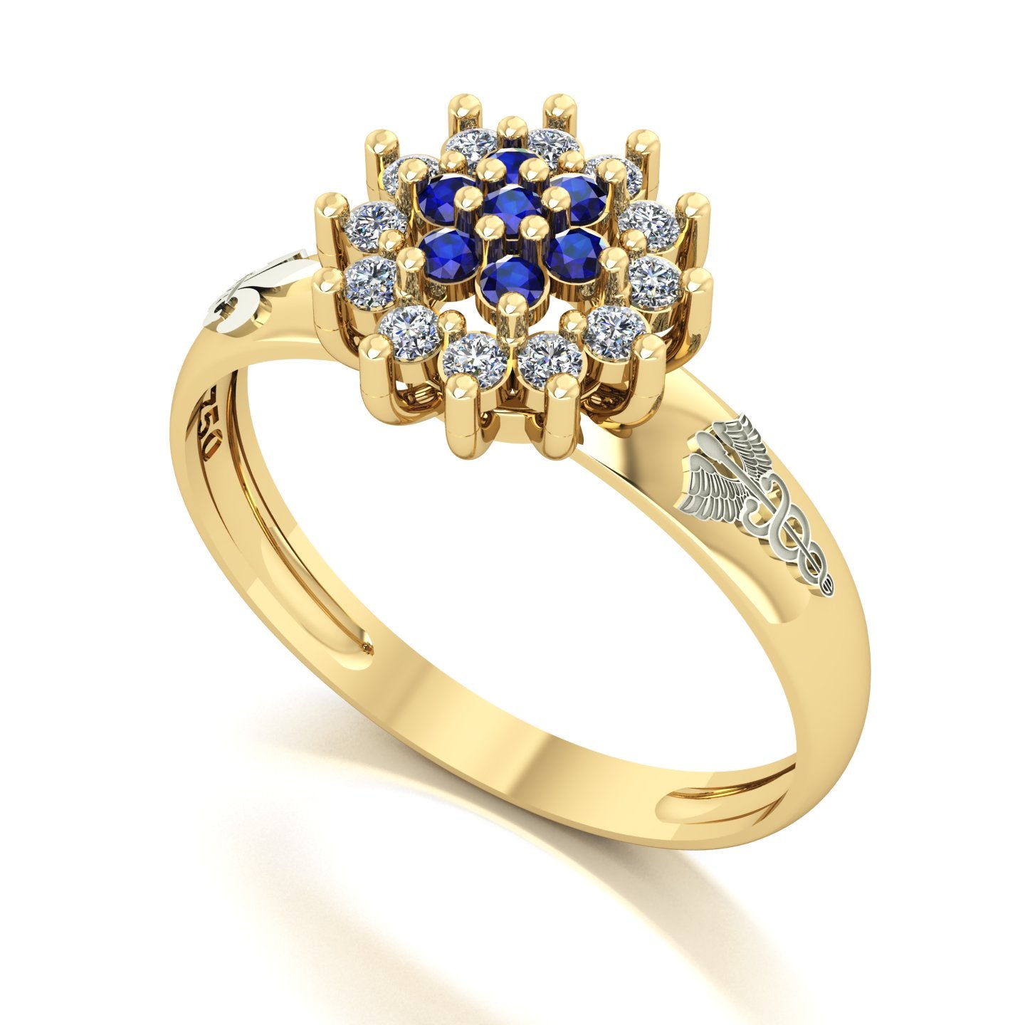 Anel de Formatura de Pedagogia Flower Ouro 18k