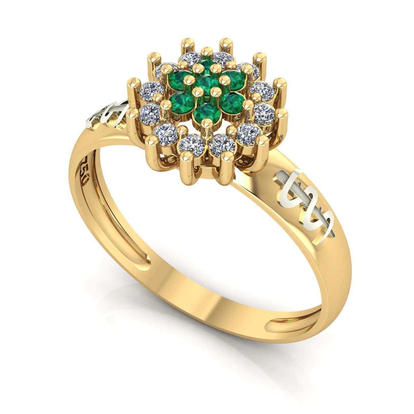 Anel de Formatura de Medicina Flower Ouro 18k