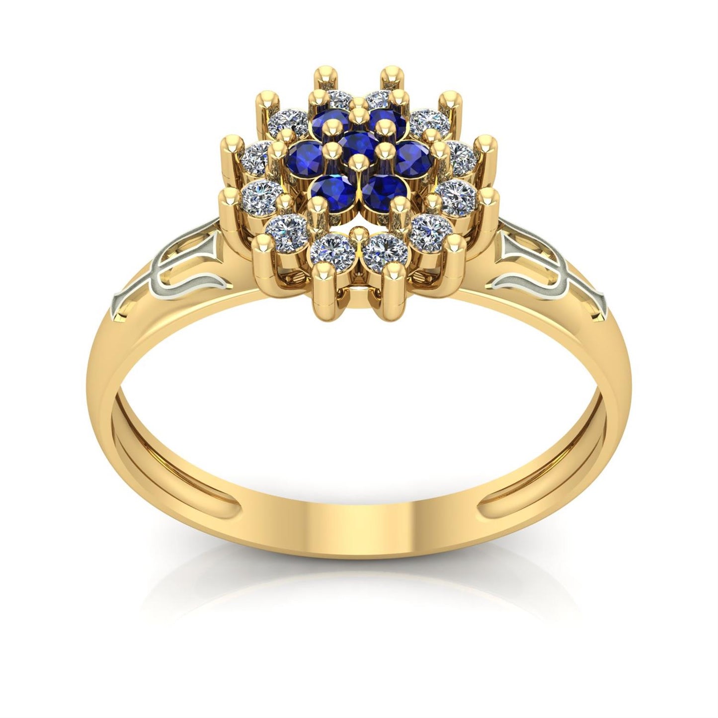 Anel de Formatura de Psicologia Flower Ouro 18k