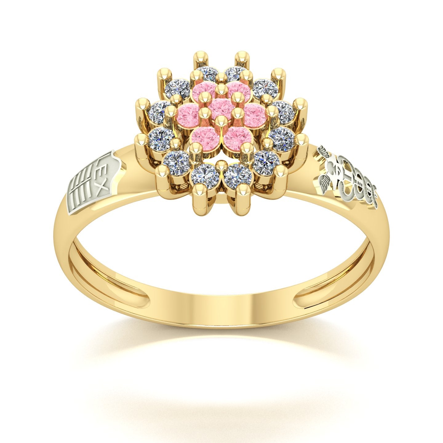 Anel de Formatura de Ciências Contábeis Flower Ouro 18k