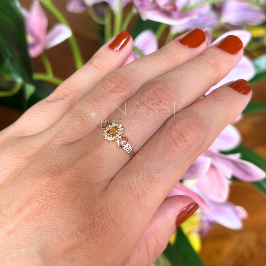 Anel de Formatura de Farmácia Lovely IV Ouro 18k